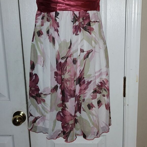 Speechless spaghetti strap floral pint summer beach wedding dress Sz Junior S - Picture 2 of 5